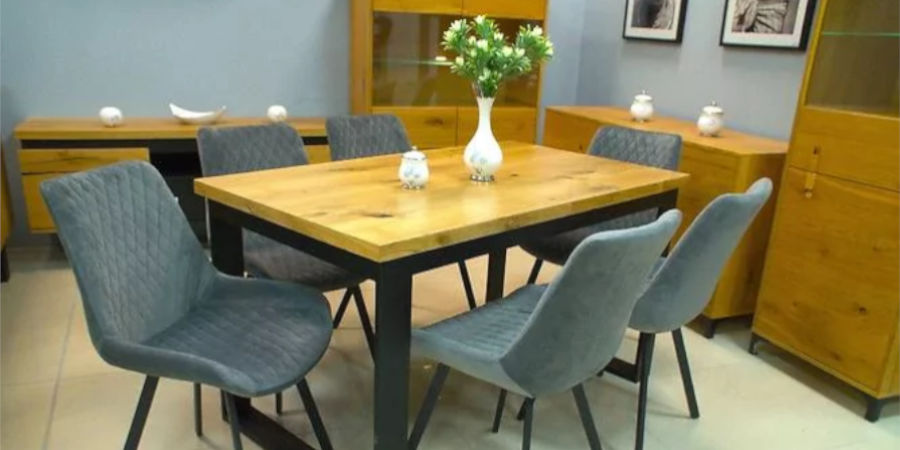 Prostokątny stół w stylu industrialnym 970 140x80+40 Dąb Wotan